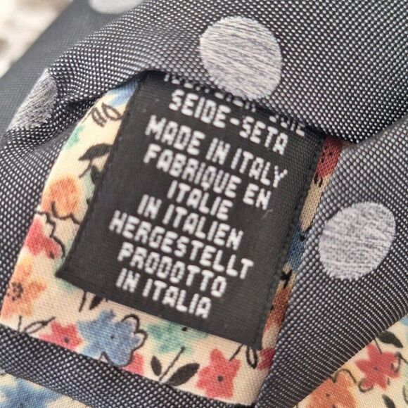 Paul Smith  Gray  polka dot silk tie - Picture 5 of 7